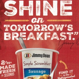close-up of ad for Jimmy Dean Simple Scrambles