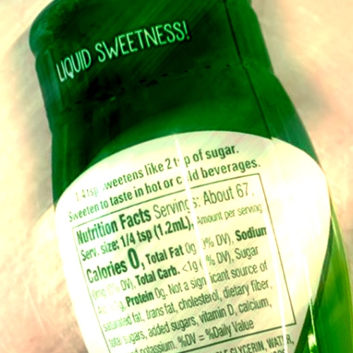 back of a bottle of Truvia liquid sweetener