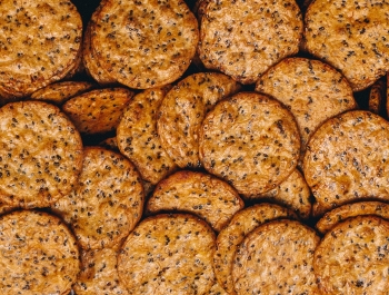 closeup of while-grain crackers