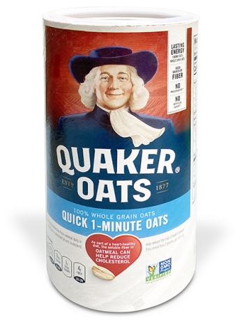 canister of Quaker Oats Quick 1-Minute Oats