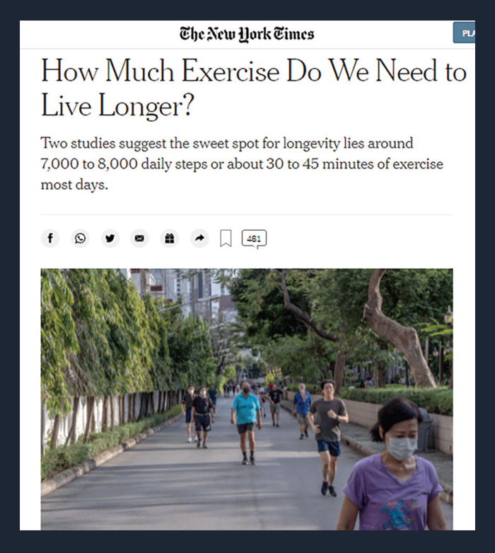 New York Times article on exercise