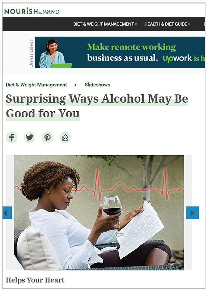 news article about alcohol and heart health