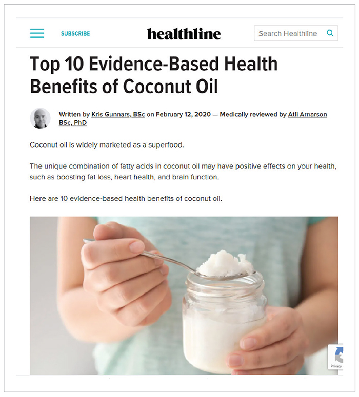 news article about coconut oil