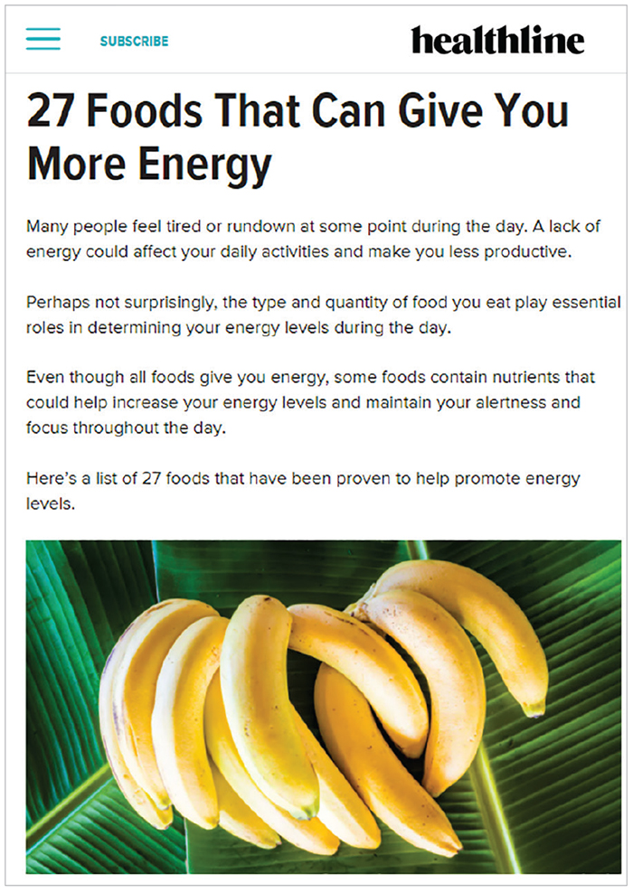 news article about food and energy