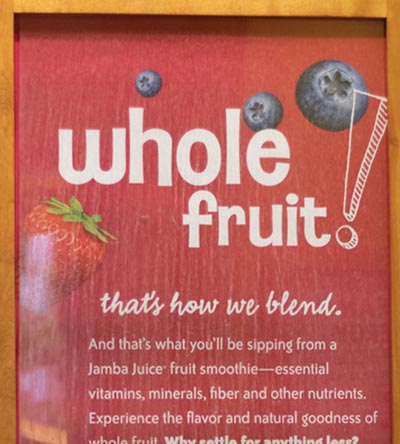 All "whole fruit" at Jamba? Not even close.