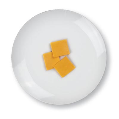Cheddar cheese: 3 cracker cuts