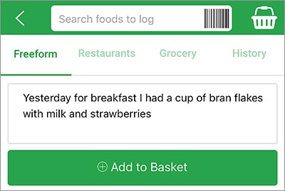 You can type or say your foods in "Freeform."