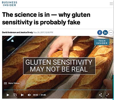 What is "gluten sensitivity"? Researchers aren't sure. 