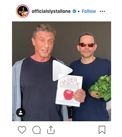 William with Sylvester Stallone. Many celebrities endorse celery juice, despite the evidence-free claims. 