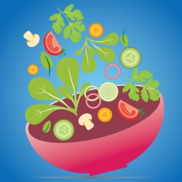 illustration of salad in bowl