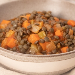 a bowl of french lentil stew