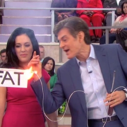 screenshot of Dr. Oz lighting the word "fat" on fire
