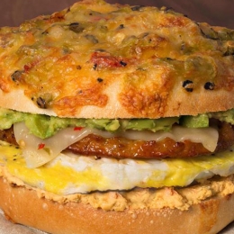 Einstein brothers chorizo breakfast sandwich