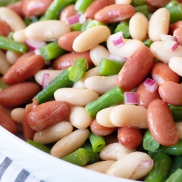 three bean salad in a bowl