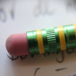 A pencil eraser