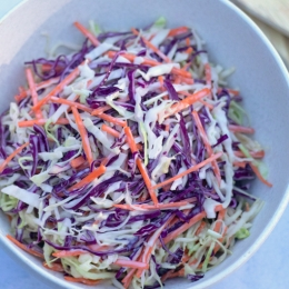 white bowl filled with slaw
