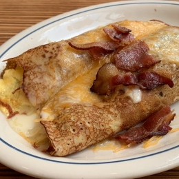 Plate of IHOP's Take the Breakfast Crepes