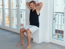 man doing knee exercises