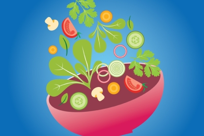 illustration of salad in bowl