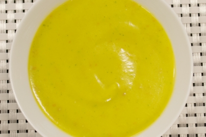 a bowl of green gazpacho