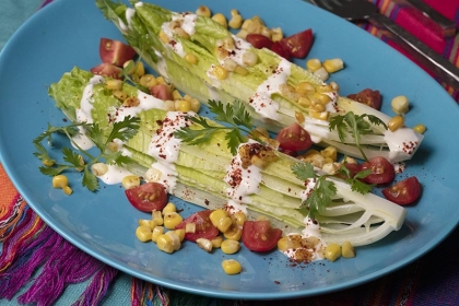 wedge salad with corn and tomatoes
