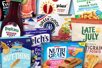 collage of packaged foods