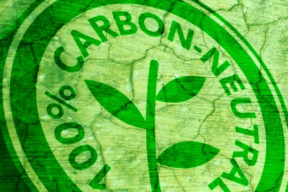 carbon neutral seal with green tint