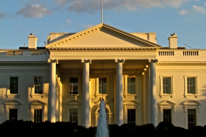 The White House at dusk