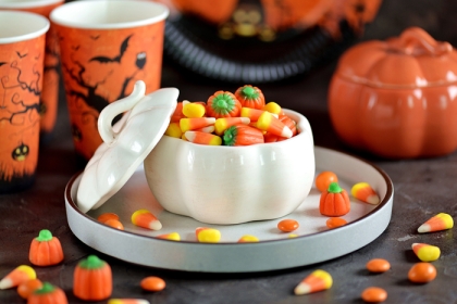 Candy corn and candy pumpkins