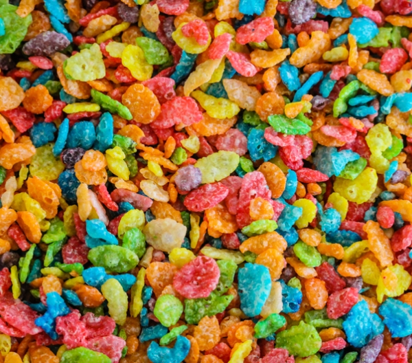 cereal with food dyes
