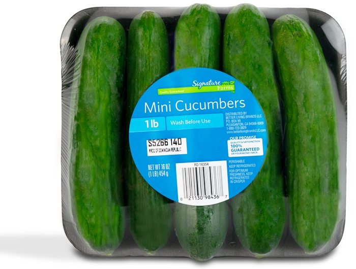mini cucumbers in package