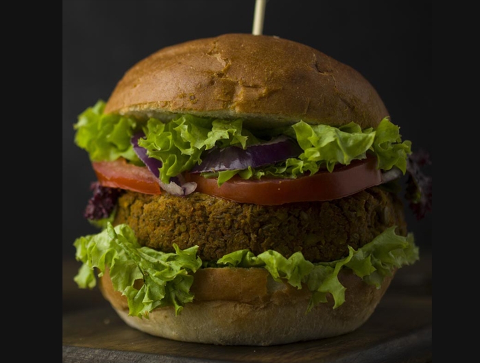 plant-based burger on a bun