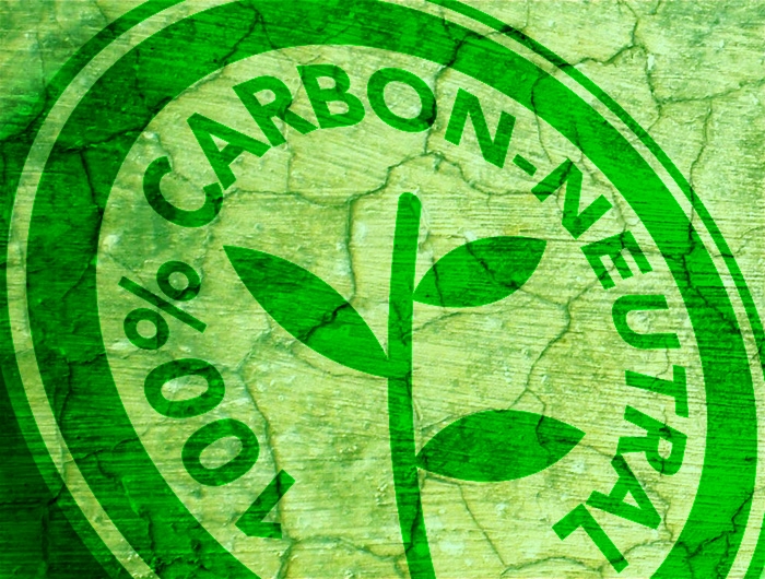 carbon neutral seal with green tint