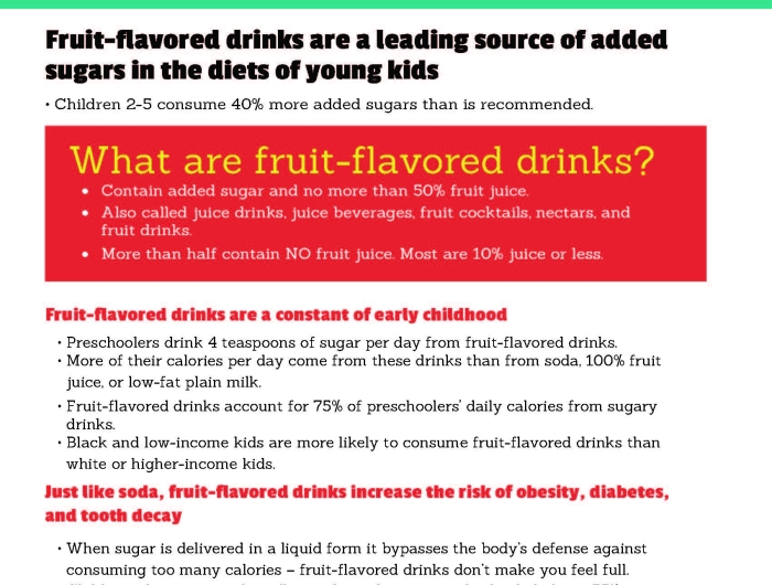 Fruit-flavored Drinks & Little Kids