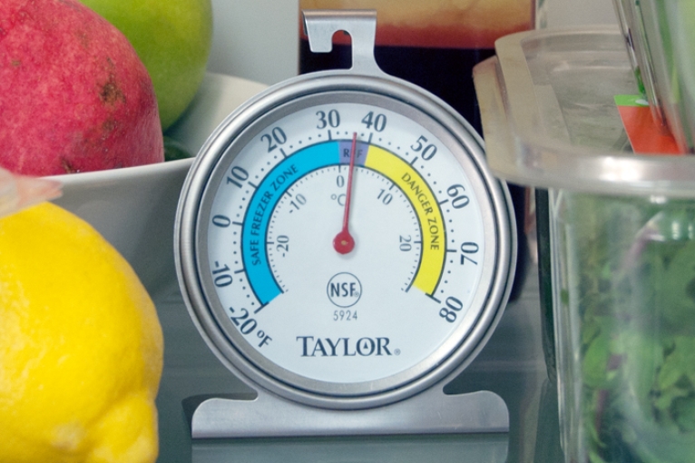 a refrigerator thermometer