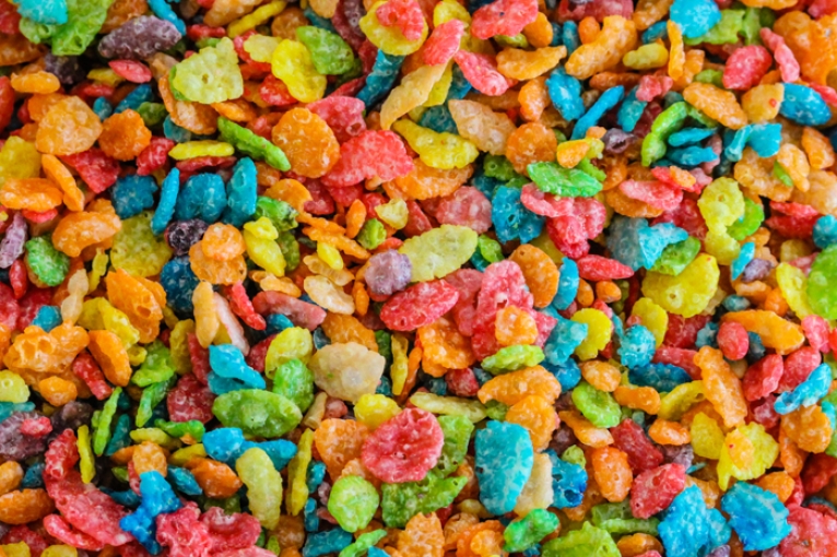 cereal with food dyes