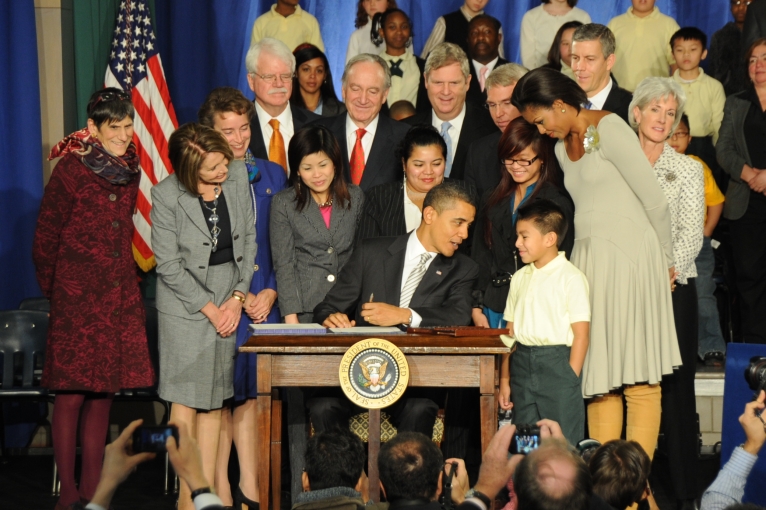 President Obama signing the Healthy, Hunger-free Kids Act of 2010