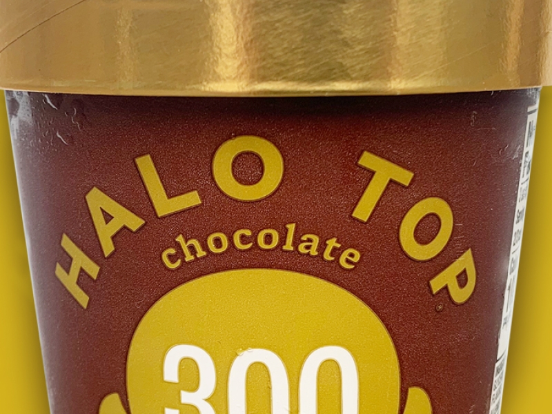 carton of Halo Top chocolate ice cream