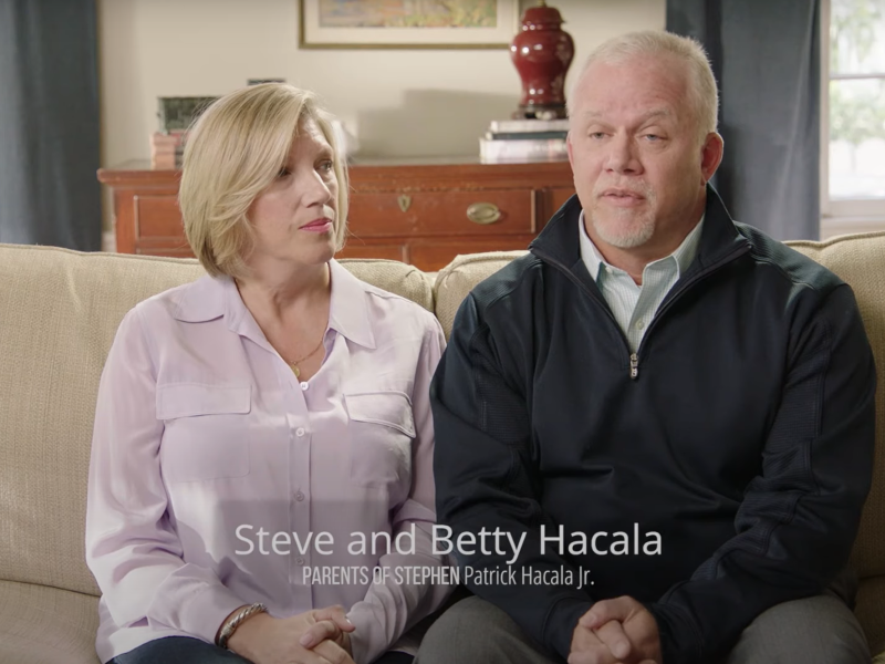 Steve and Betty Hacala, parents of Stephen Hacala, Jr.