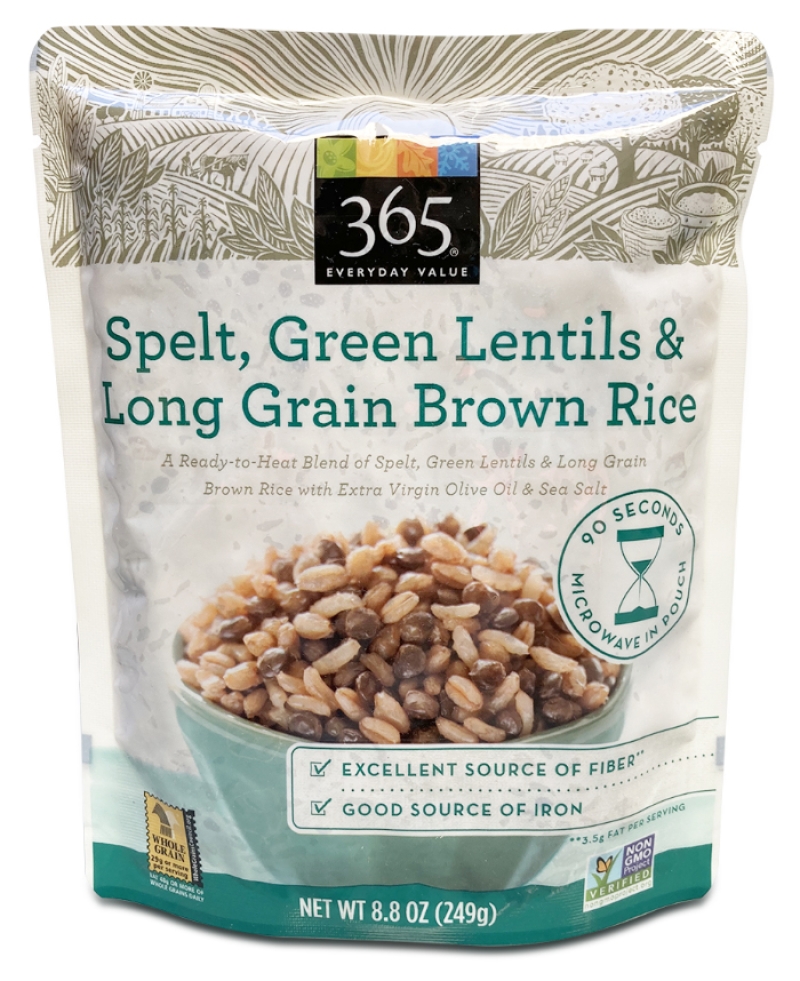 365 spelt green lentils with long grain brown rice