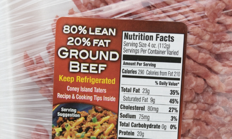 ground beef with percent lean claim