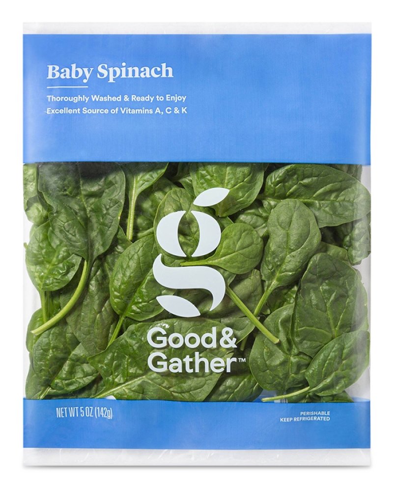 bagged baby spinach