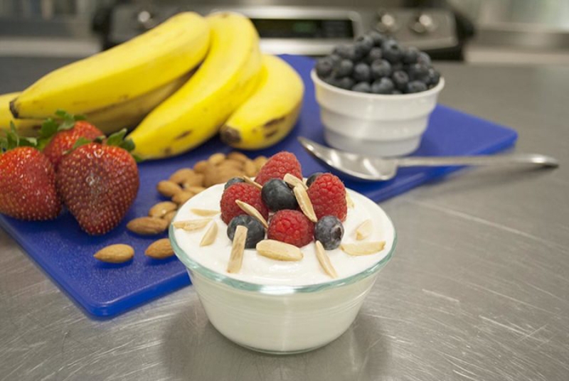 fruit nuts and yogurt