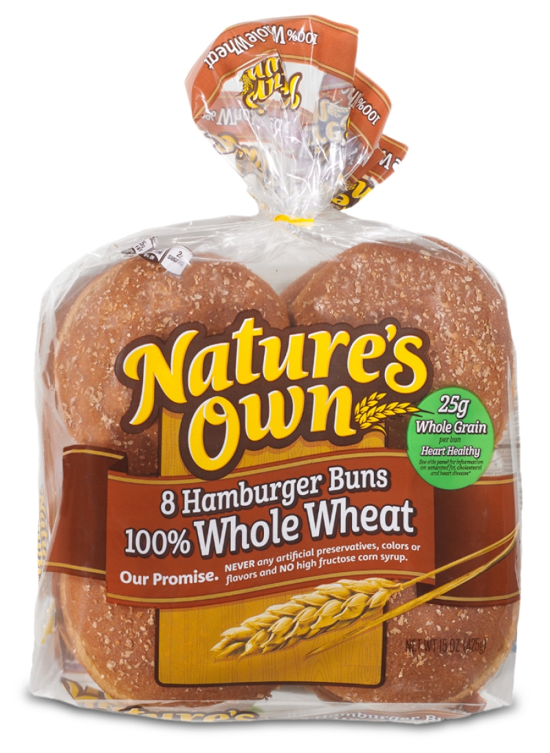 nature's own whole wheat hamburger buns