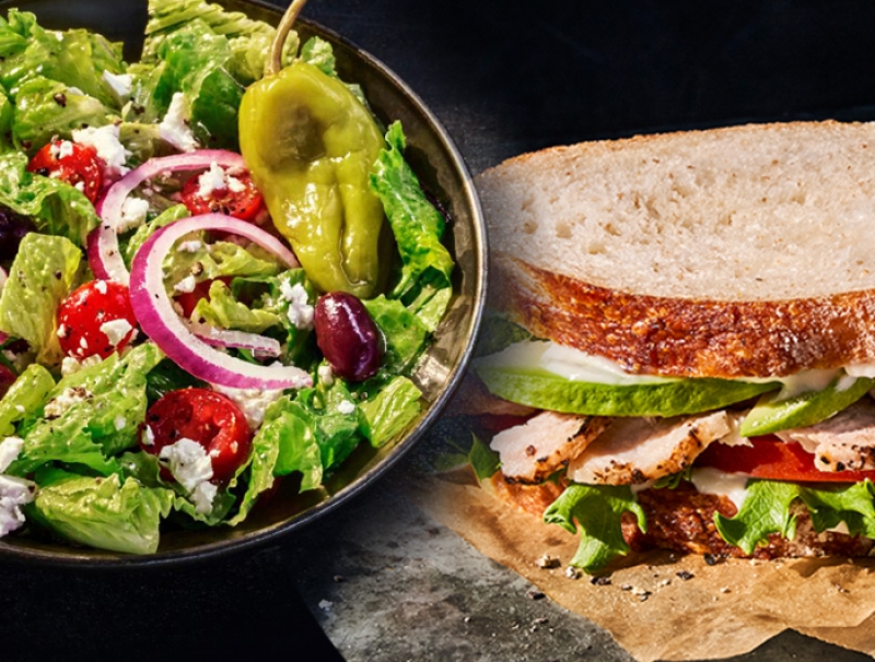 salad and sandwich