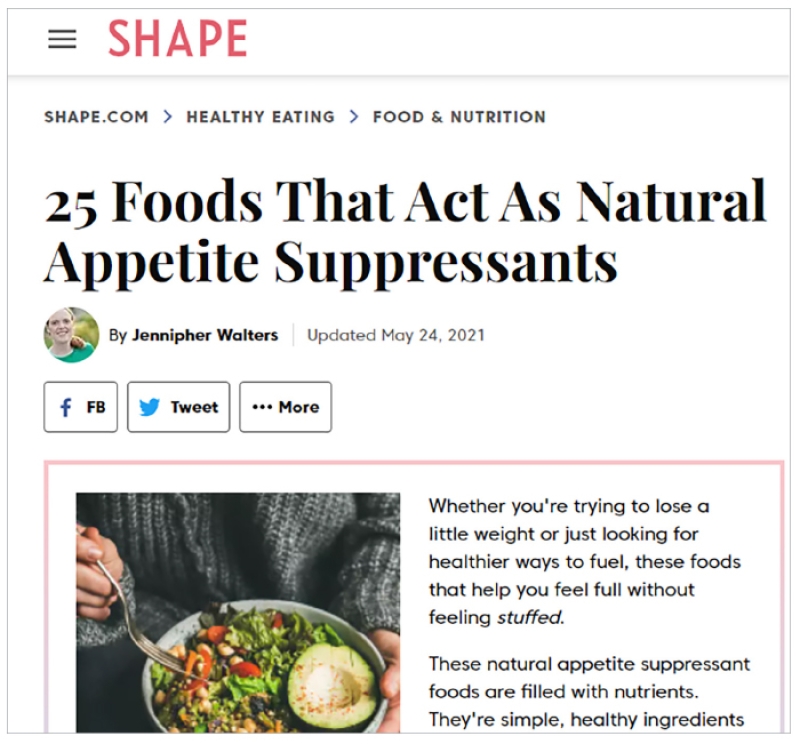 online article about appetite suppressants