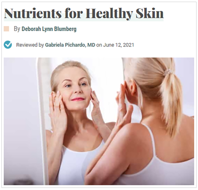 online article about nutrients for healthy skin