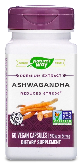 bottle of ashwaganda supplement