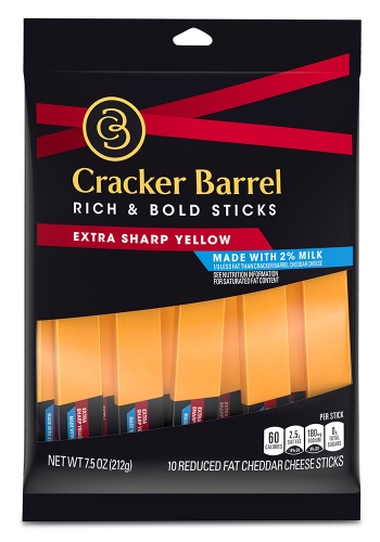 Cracker Barrel 2% Extra Sharp Yellow Sticks