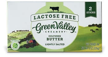 box of Green Valley lactose free lightly salted butter sticks